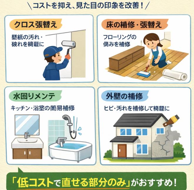 売却前にローコストで小修繕リフォーム