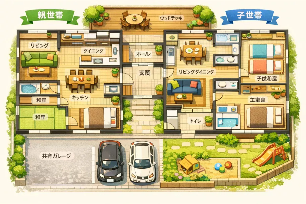 完全分離の2世帯住宅