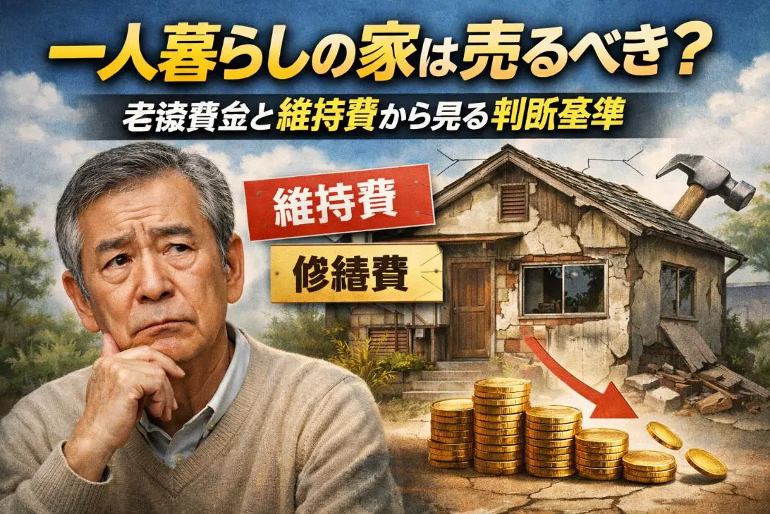 一人暮らしの老人が家を売るか悩んでいる