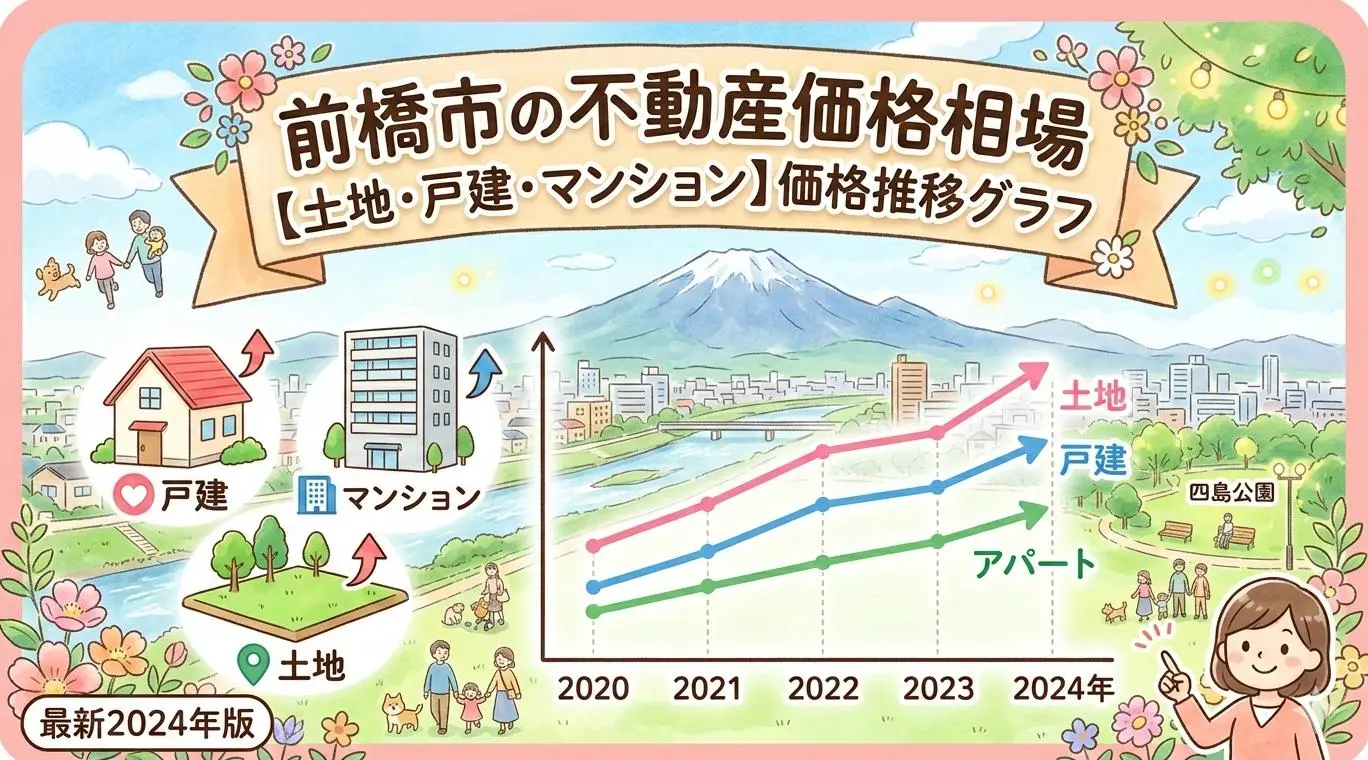 前橋市の不動産価格相場【土地・戸建・マンション】価格推移