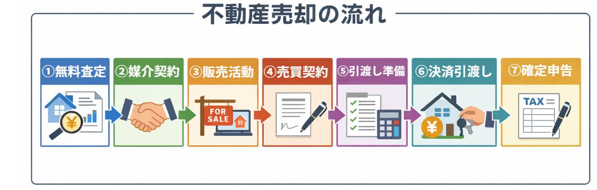 不動産売却の流れ図面