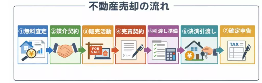 不動産売却の流れ図面