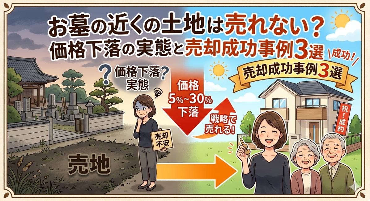 お墓の近くの土地を売る人