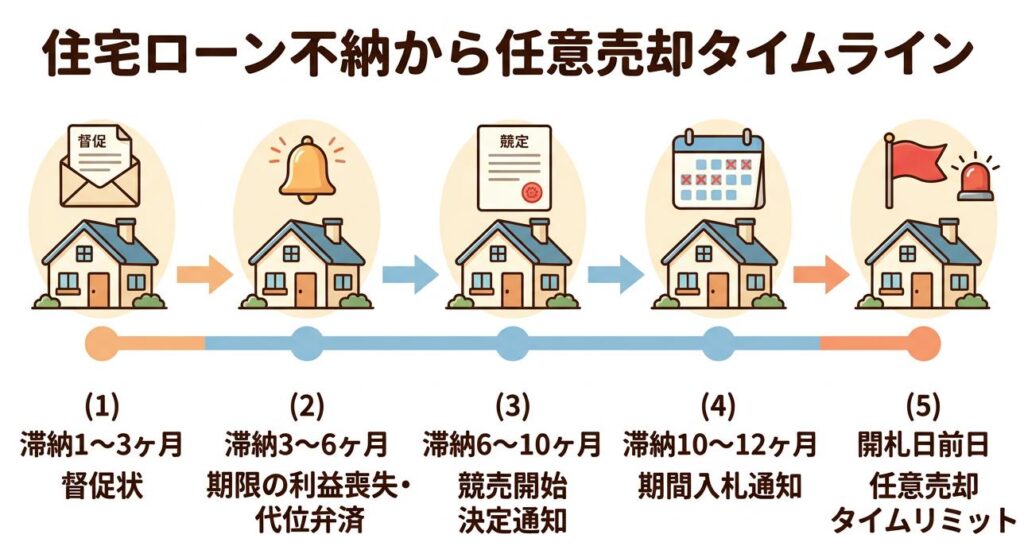 滞納から競売のタイムライン