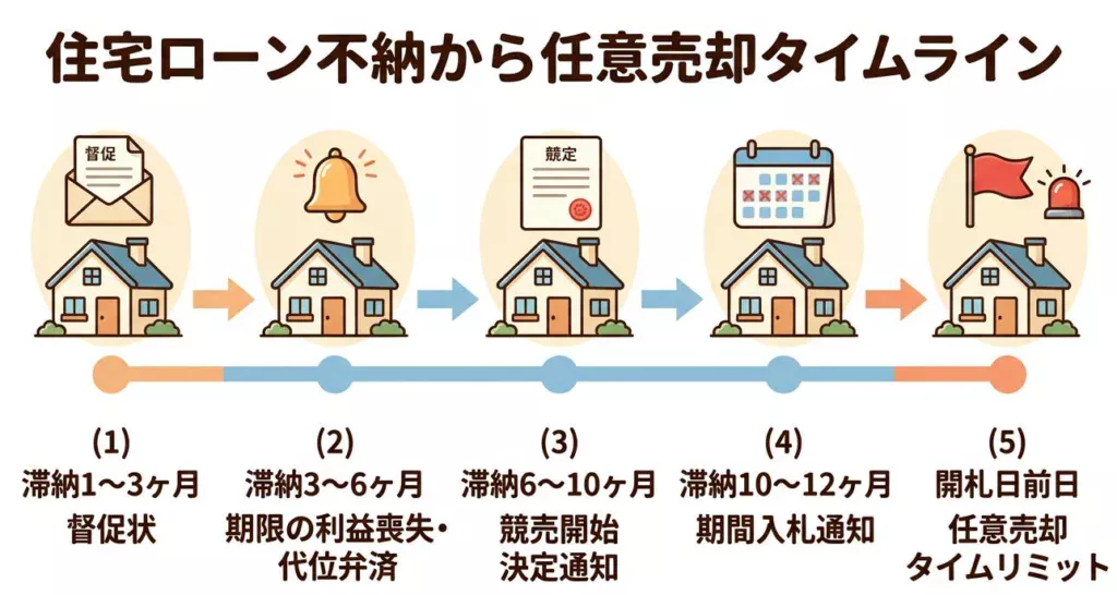 滞納から競売のタイムライン