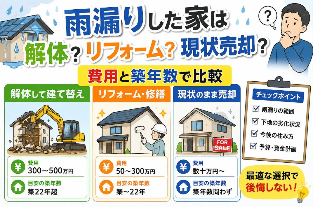 雨漏れした家を売る方法