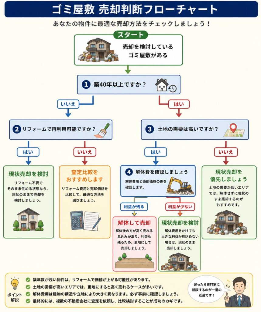 ゴミ屋敷の売却判断フロー
