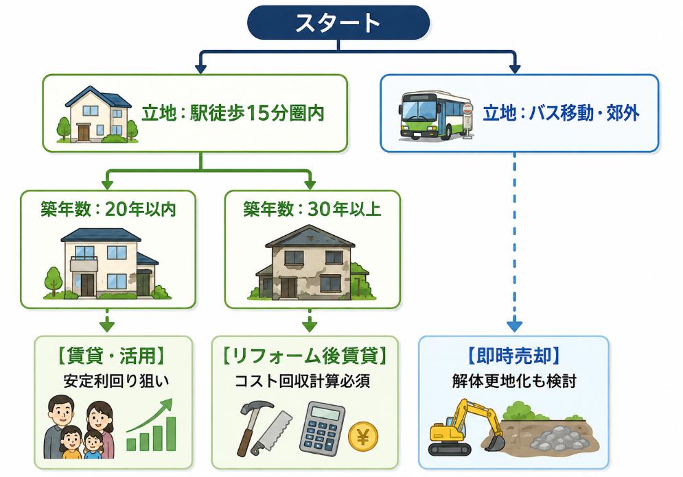 2軒の家を売る判断チャート