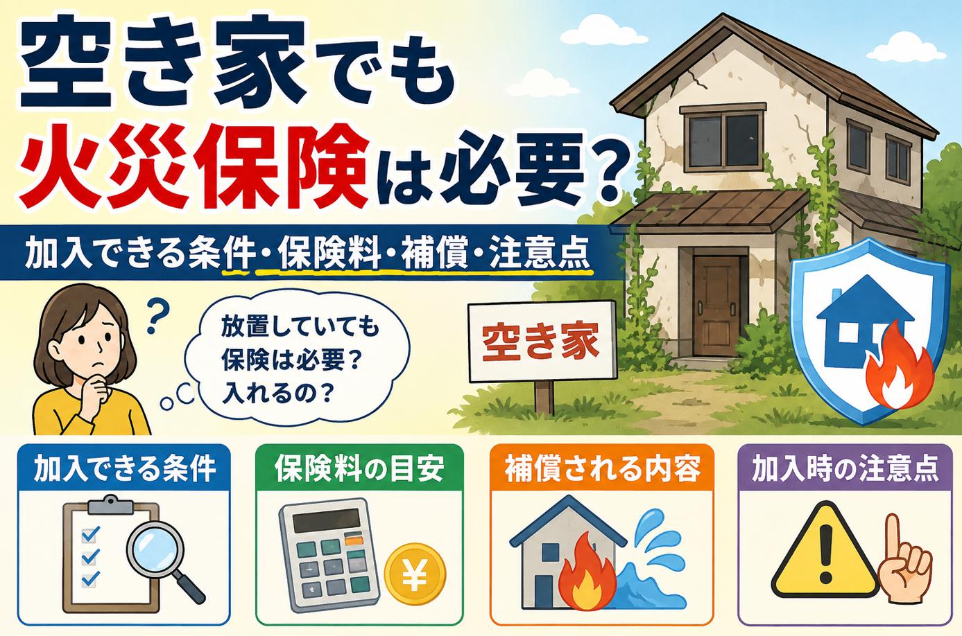 空き家でも火災保険が必要か解説
