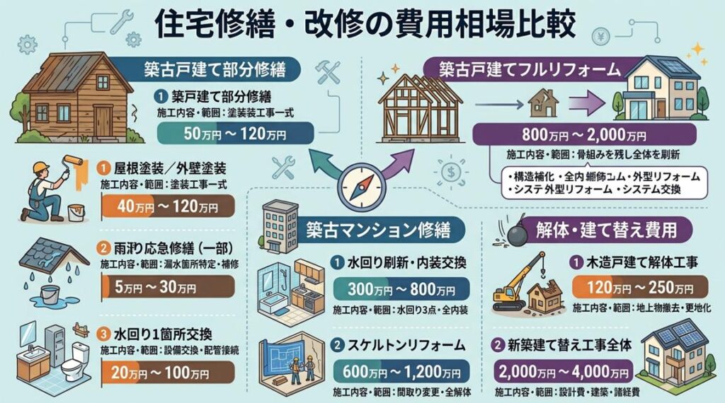 リフォームや新築の相場解説