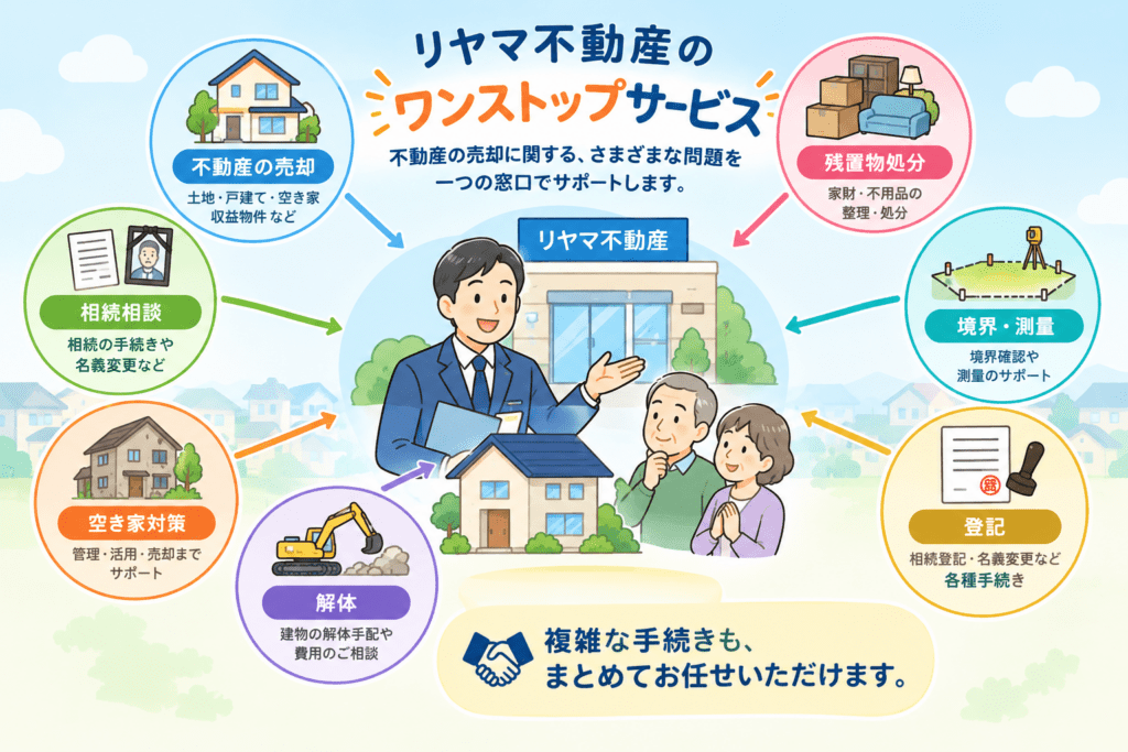 リヤマ不動産のワンストップサービスの解説画像